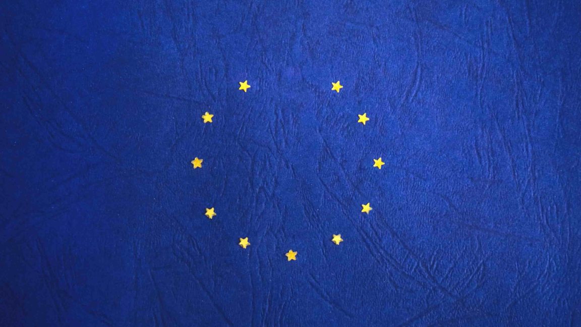 An EU flag used to demonstrate Brexit
